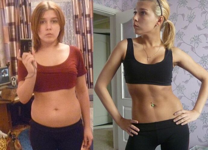 před a po dietě bez sacharidů
